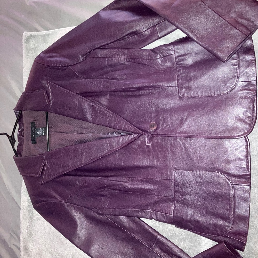 The Limited Purple Leather Blazer